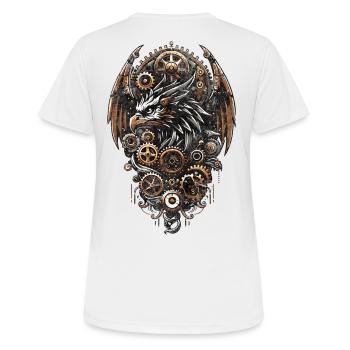 STEAMPUNK EAGLE - Women's Breathable T-Shirt - white - Back - AI Model Female 172 dark (172cm)