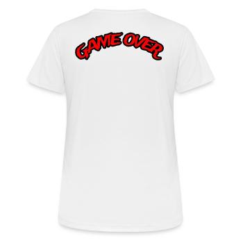 GAME OVER - Frauen T-Shirt atmungsaktiv - Weiß - Hinten - AI Model Female 172 dark (172cm)