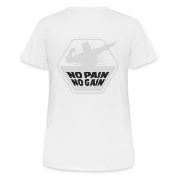No Pain No Gain - Fitness Gym - Women's Breathable T-Shirt - white - Back - AI Model Female 172 dark (172cm)