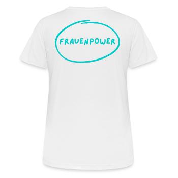 Frauenpower - Heldin des Tages - Frauen T-Shirt atmungsaktiv - Weiß - Hinten - AI Model Female 172 dark (172cm)