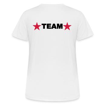 Team Rücken Stern - Frauen T-Shirt atmungsaktiv - Weiß - Hinten - AI Model Female 172 dark (172cm)