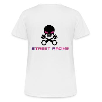 STREET RACING - Women's Breathable T-Shirt - white - Back - AI Model Female 172 dark (172cm)
