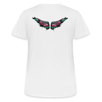 angelwings,flügel,aquarell,bunt,engelsflügel - Frauen T-Shirt atmungsaktiv - Weiß - Hinten - AI Model Female 172 dark (172cm)