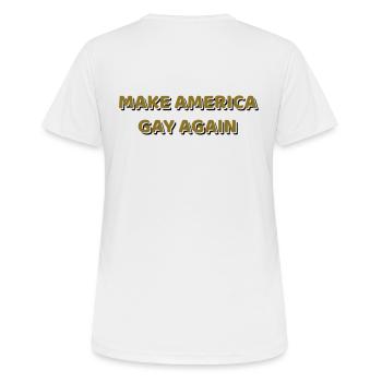 AMERICA Pink Shadow - Frauen T-Shirt atmungsaktiv - Weiß - Hinten - AI Model Female 172 dark (172cm)