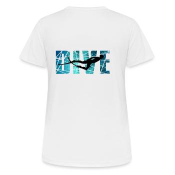 DIVE - Outdoor Riff Taucher - Frauen T-Shirt atmungsaktiv - Weiß - Hinten - AI Model Female 172 dark (172cm)