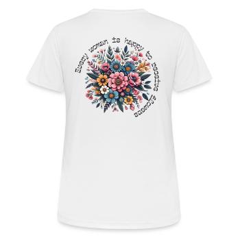 Blumenstrauß für alle Frauen - Frauen T-Shirt atmungsaktiv - Weiß - Hinten - AI Model Female 172 dark (172cm)