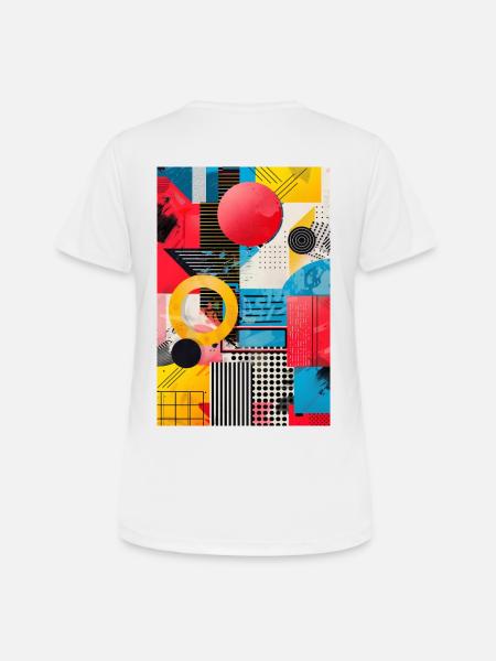 Retro Style - Abstract Shapes - Women's Breathable T-Shirt - white