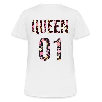 Queen King Queen Couple Outfit Motif Floral - T-shirt respirant Femme - blanc - Dos - AI Model Female 172 dark (172cm)
