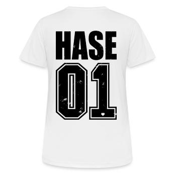 Hase Nr. 1 Hasi Maus Mausi Schatz King Queen - Frauen T-Shirt atmungsaktiv - Weiß - Hinten - AI Model Female 172 dark (172cm)