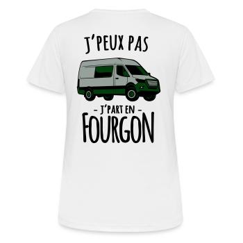 je part en fourgon - couleur personnalisable - T-shirt respirant Femme - blanc - Dos - AI Model Female 172 dark (172cm)
