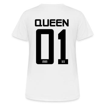 King - Queen Geschenk Geschenkidee - Frauen T-Shirt atmungsaktiv - Weiß - Hinten - AI Model Female 172 dark (172cm)