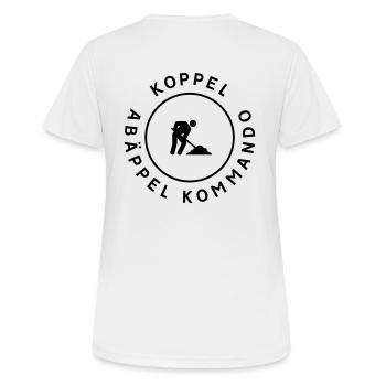Koppel Abäppel Kommando Abäppeln Reiterhof - Frauen T-Shirt atmungsaktiv - Weiß - Hinten - AI Model Female 172 dark (172cm)