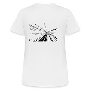 Vector Linien Splash - Frauen T-Shirt atmungsaktiv - Weiß - Hinten - AI Model Female 172 dark (172cm)