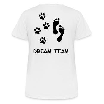Your dog and you the dream team. Dog Friend - Women's Breathable T-Shirt - white - Back - AI Model Female 172 dark (172cm)
