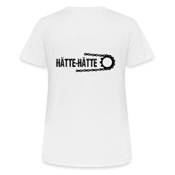 Hätte Hätte Fahrrad Kette - Frauen T-Shirt atmungsaktiv - Weiß - Hinten - AI Model Female 172 dark (172cm)