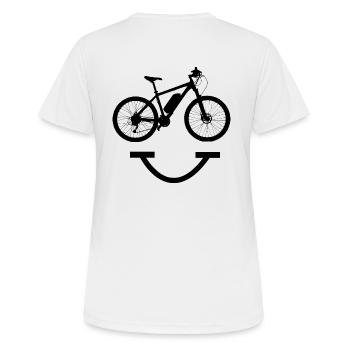 bicycle - Women's Breathable T-Shirt - white - Back - AI Model Female 172 dark (172cm)
