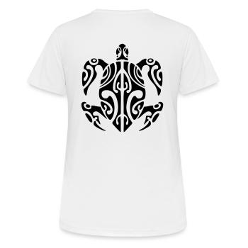 turtle tahiti - T-shirt respirant Femme - blanc - Dos - AI Model Female 172 dark (172cm)