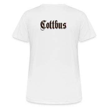 Cottbus - Frauen T-Shirt atmungsaktiv - Weiß - Hinten - AI Model Female 172 dark (172cm)