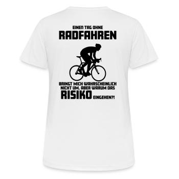Rennrad Tshirt I Fahrradfahren Triathlon Training - Frauen T-Shirt atmungsaktiv - Weiß - Hinten - AI Model Female 172 dark (172cm)