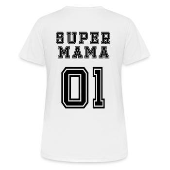 Supermama - Frauen T-Shirt atmungsaktiv - Weiß - Hinten - AI Model Female 172 dark (172cm)