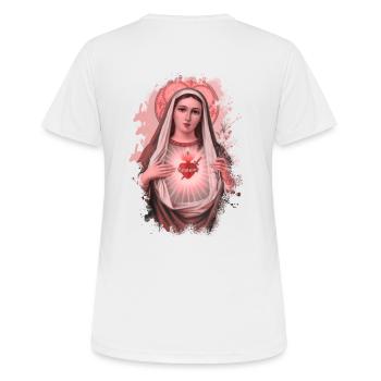 Holly Mary Maria Madonna Mariana Virgin Mary - Women's Breathable T-Shirt - white - Back - AI Model Female 172 dark (172cm)