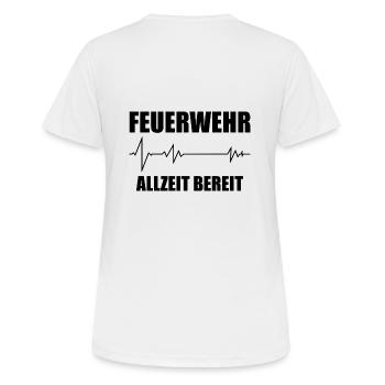 Feuerwehr - Frauen T-Shirt atmungsaktiv - Weiß - Hinten - AI Model Female 172 dark (172cm)