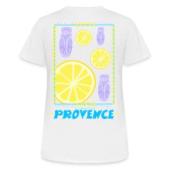 Das gute Leben in der Provence - Frauen T-Shirt atmungsaktiv - Weiß - Hinten - AI Model Female 172 dark (172cm)