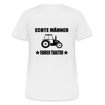 Traktor - Frauen T-Shirt atmungsaktiv - Weiß - Hinten - AI Model Female 172 dark (172cm)