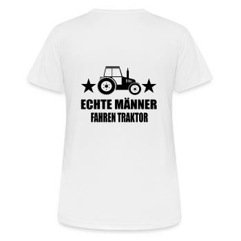 Traktor - Frauen T-Shirt atmungsaktiv - Weiß - Hinten - AI Model Female 172 dark (172cm)