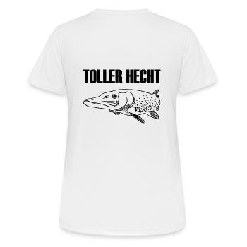 Angeln - Frauen T-Shirt atmungsaktiv - Weiß - Hinten - AI Model Female 172 dark (172cm)
