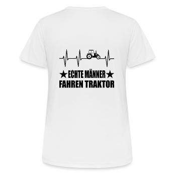 Traktor - Frauen T-Shirt atmungsaktiv - Weiß - Hinten - AI Model Female 172 dark (172cm)