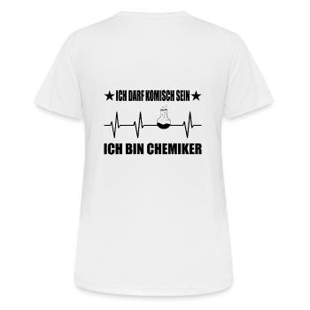 Chemie - Frauen T-Shirt atmungsaktiv - Weiß - Hinten - AI Model Female 172 dark (172cm)