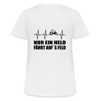 Traktor - Frauen T-Shirt atmungsaktiv - Weiß - Hinten - AI Model Female 172 dark (172cm)