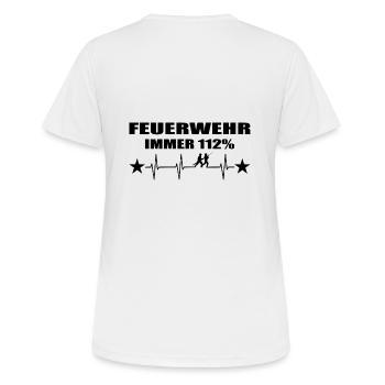 Feuerwehr - Frauen T-Shirt atmungsaktiv - Weiß - Hinten - AI Model Female 172 dark (172cm)