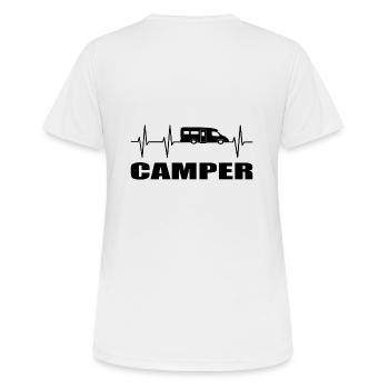 camping - Frauen T-Shirt atmungsaktiv - Weiß - Hinten - AI Model Female 172 dark (172cm)