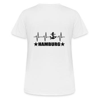 Hamburg - Frauen T-Shirt atmungsaktiv - Weiß - Hinten - AI Model Female 172 dark (172cm)