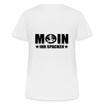 moin - Frauen T-Shirt atmungsaktiv - Weiß - Hinten - AI Model Female 172 dark (172cm)