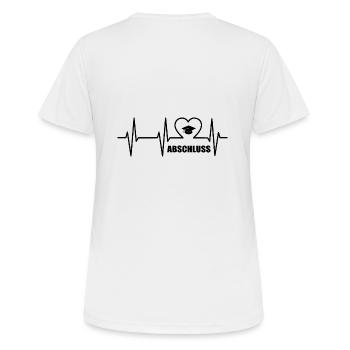 Abschluss - Frauen T-Shirt atmungsaktiv - Weiß - Hinten - AI Model Female 172 dark (172cm)