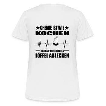 Chemie - Frauen T-Shirt atmungsaktiv - Weiß - Hinten - AI Model Female 172 dark (172cm)