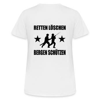 Feuerwehr - Frauen T-Shirt atmungsaktiv - Weiß - Hinten - AI Model Female 172 dark (172cm)