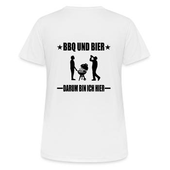 BBQ - Frauen T-Shirt atmungsaktiv - Weiß - Hinten - AI Model Female 172 dark (172cm)