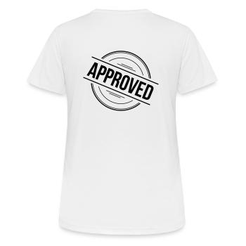 Approved Stempel - Frauen T-Shirt atmungsaktiv - Weiß - Hinten - AI Model Female 172 dark (172cm)