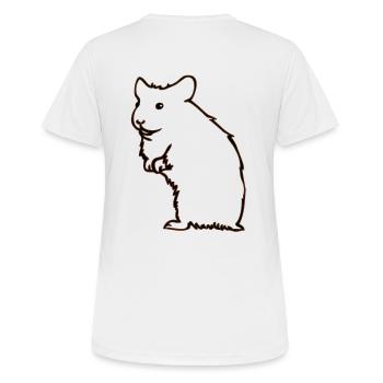Hamster - Frauen T-Shirt atmungsaktiv - Weiß - Hinten - AI Model Female 172 dark (172cm)
