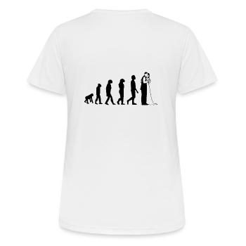JGA - Frauen T-Shirt atmungsaktiv - Weiß - Hinten - AI Model Female 172 dark (172cm)