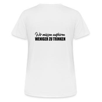 Sauftour - Frauen T-Shirt atmungsaktiv - Weiß - Hinten - AI Model Female 172 dark (172cm)