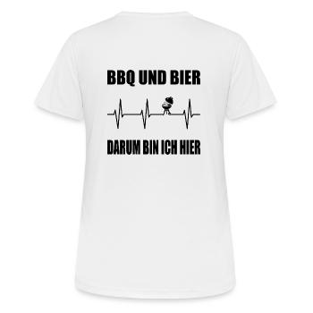 BBQ - Frauen T-Shirt atmungsaktiv - Weiß - Hinten - AI Model Female 172 dark (172cm)