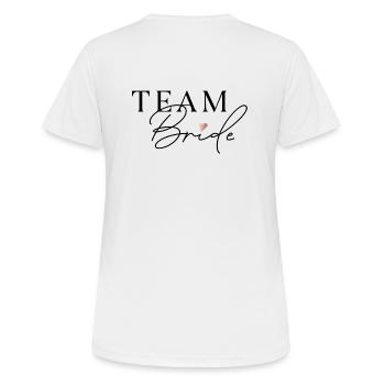 Lettrage de l’équipe Bride - T-shirt respirant Femme - blanc - Dos - AI Model Female 172 dark (172cm)
