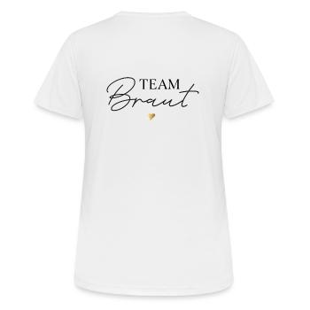 JGA team braut Minimalistisch - Frauen T-Shirt atmungsaktiv - Weiß - Hinten - AI Model Female 172 dark (172cm)