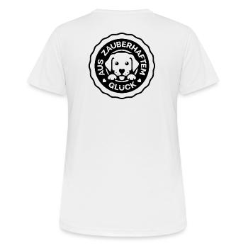 Aus Zauberhaftem Glück Schwarz - Frauen T-Shirt atmungsaktiv - Weiß - Hinten - AI Model Female 172 dark (172cm)