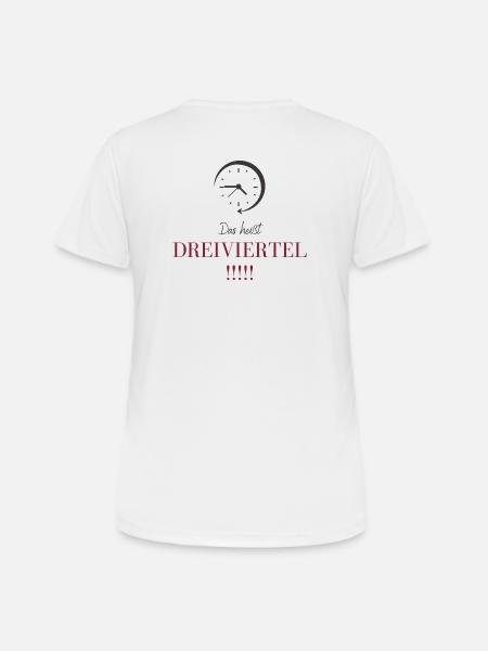 Dreiviertel - Frauen T-Shirt atmungsaktiv - Weiß